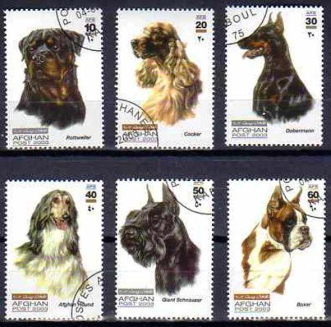 Afghanistan 2003 (chien3) série complète de 6 timbres oblitérés