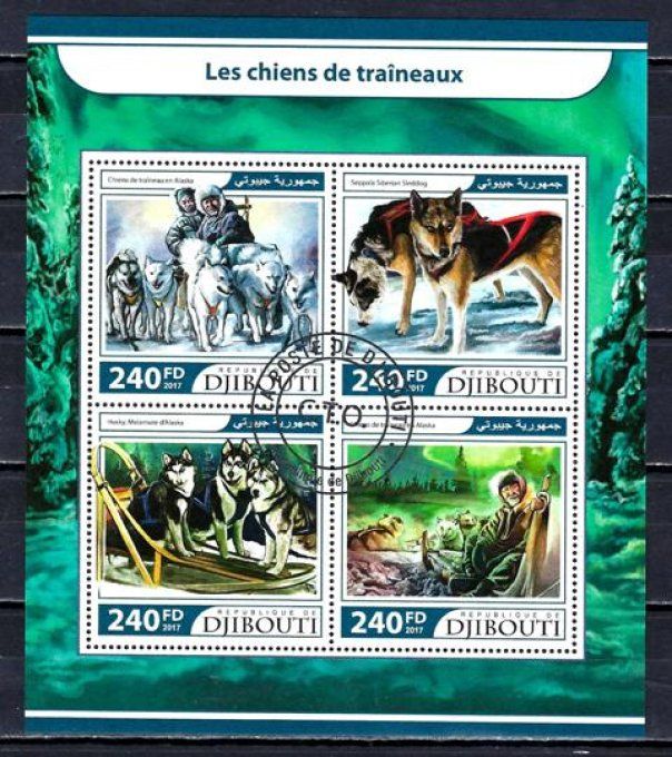 Djibouti 2017 (chien42) série complète de 4 timbres oblitérés