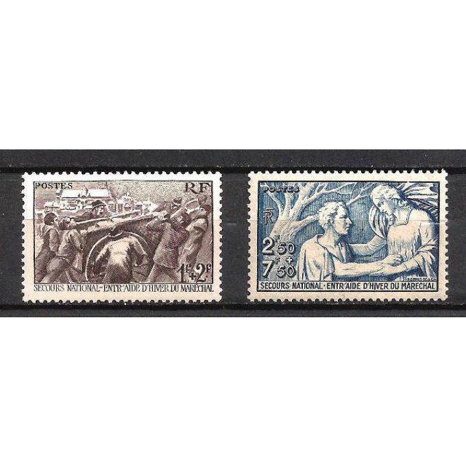 France 1941 - Yvert n° 497 et 498 neuf ** luxe MNH