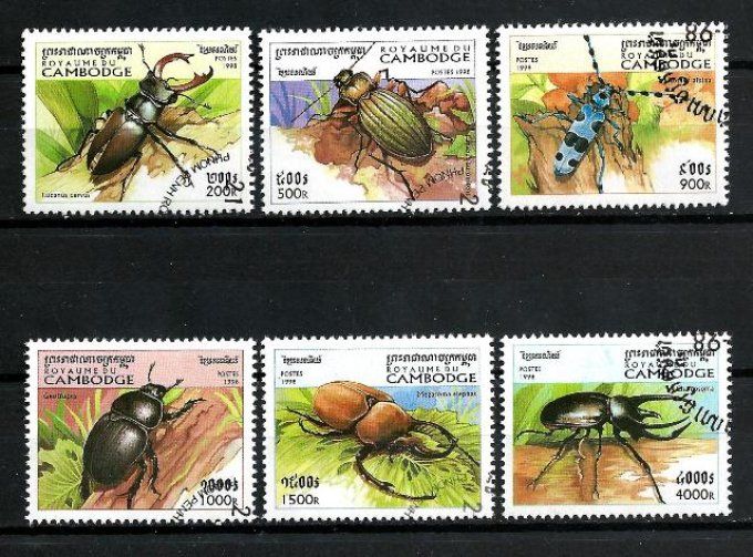 Cambodge 1998 (ins4) série complète de 6 timbres oblitérés