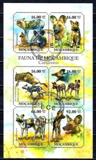 Mozambique 2011 (chien50) série complète de 6 timbres oblitérés 