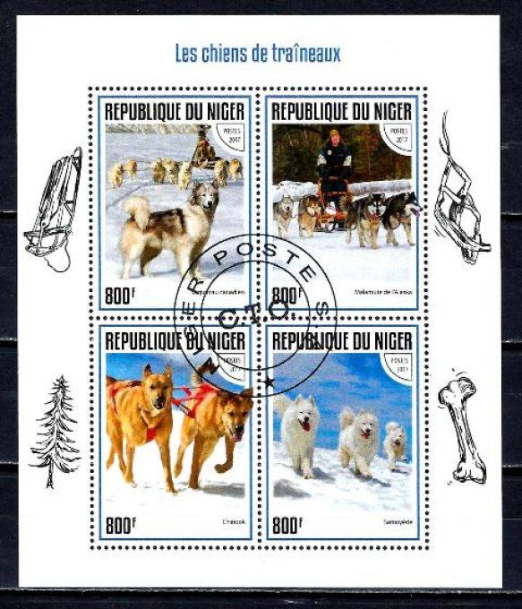 Niger 2017 (chien52) série complète de 4 timbres oblitérés