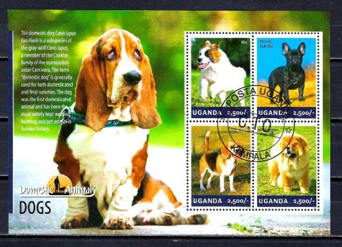 Ouganda 2014 (chien54) série complète de 4 timbres oblitérés