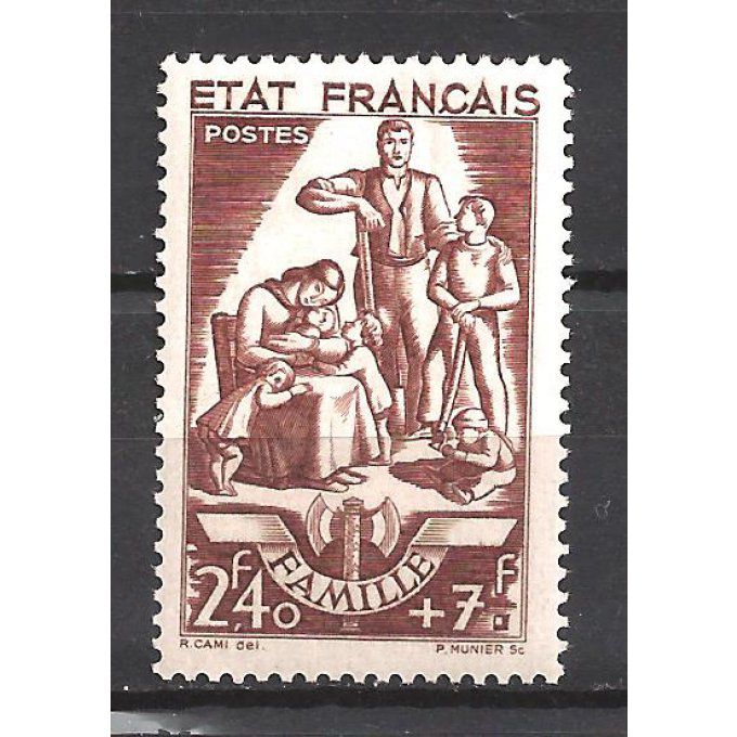 France 1943 - Yvert n° 578 neuf ** luxe MNH