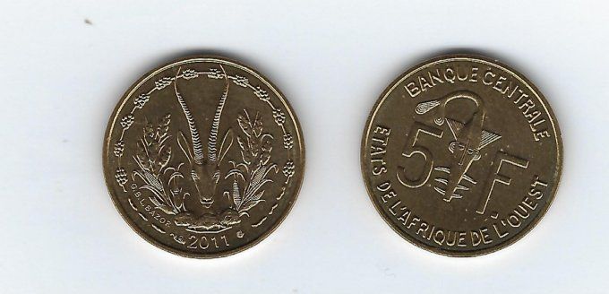 Etats de l'Afrique de l'ouest 2009 5 francs KM#2a