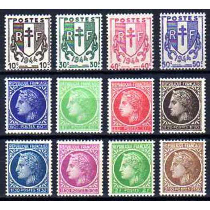 France 1945 - Yvert n° 670 à 681 neuf ** luxe MNH