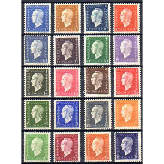 France 1945 - Yvert n° 682 à 701 neuf ** luxe MNH