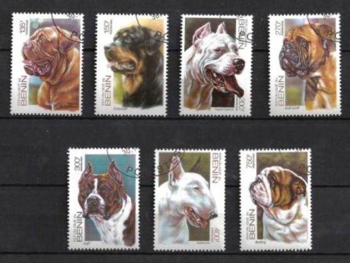 Bénin 2002 (chien6) série complète de 7 timbres oblitérés