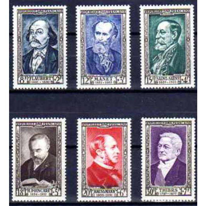 Fance 1952 - Yvert n° 930 à 935 neuf ** luxe MNH