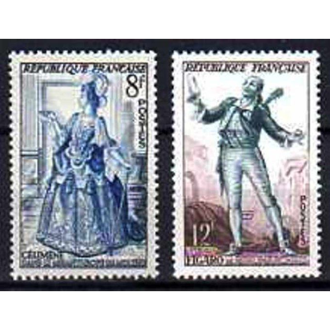 Fance 1953 - Yvert n° 956 et 957 neuf ** luxe MNH