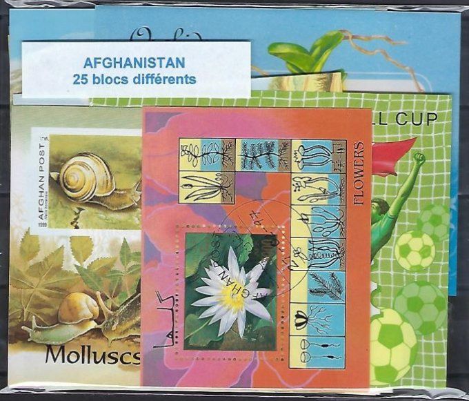 Collections de blocs d'Afghanistan oblitérés