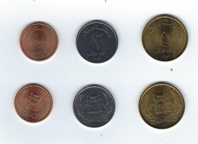 Afghanistan 2004 3 pièces neuves UNC