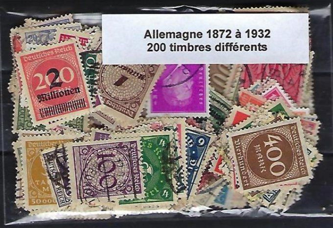 Collections de timbres d'Allemagne période de 1872 à 1932