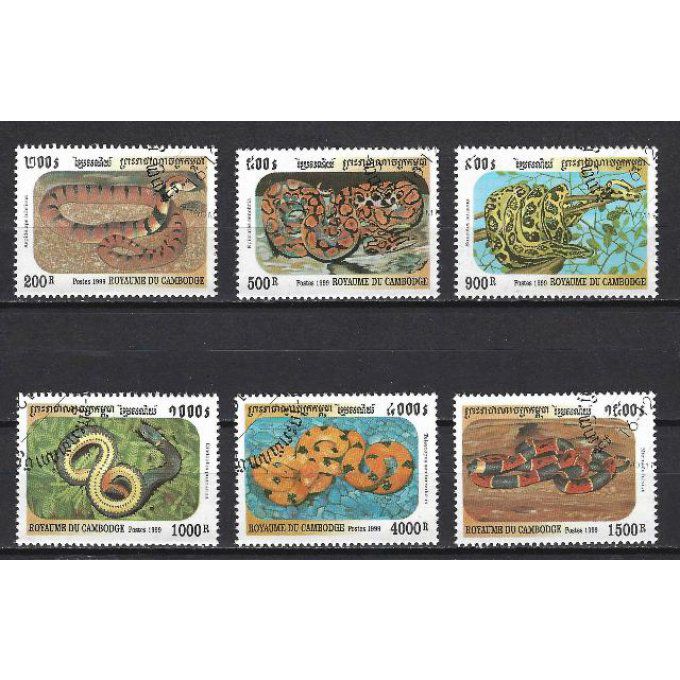 Cambodge 1999 (133) série complète de 6 timbres oblitérés