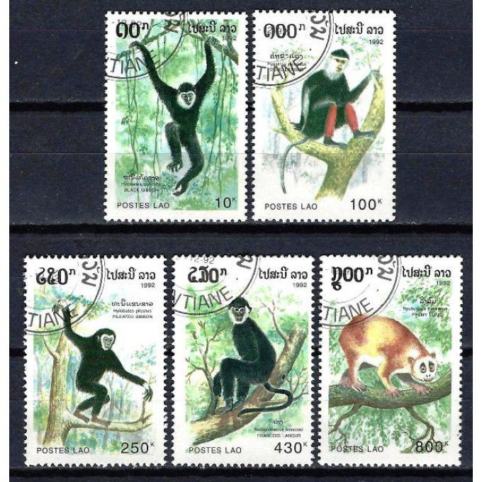Laos 1992 (144) série complète de 5 timbres oblitérés
