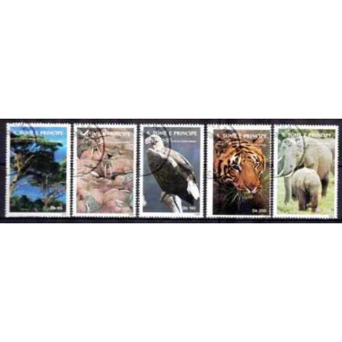 Saint Thomas et Prince 1992 (14) série complète de 5 timbres oblitérés