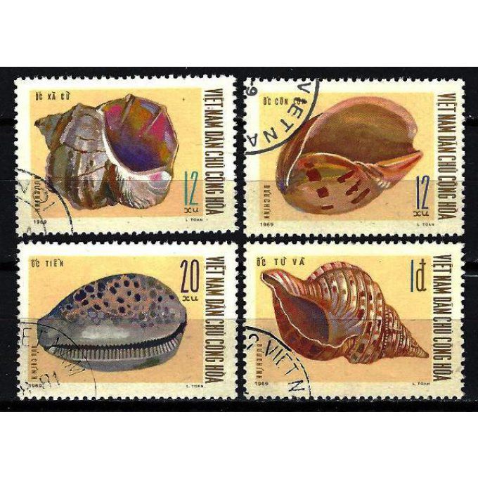 Vietnam du nord 1970 (170) série complète de 4 timbres oblitérés
