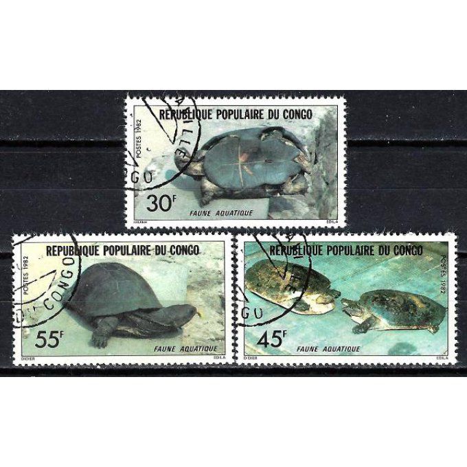 Congo 1982 (174) série complète de 3 timbres oblitérés