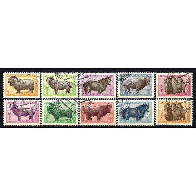 Mongolie 1958 (192) série complète de 10 timbres oblitérés