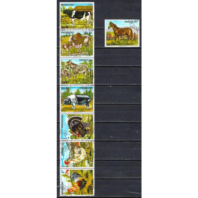 Paraguay 1976 (205) série complète de 8 timbres oblitérés