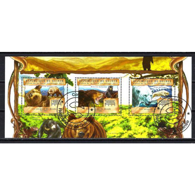Guinée 2013 (219) série complète de 3 timbres oblitérés