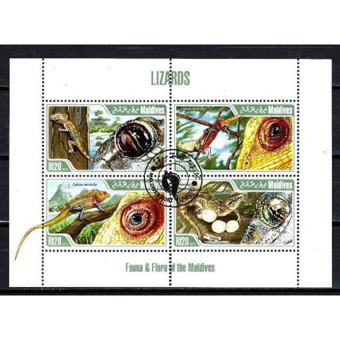 Maldives 2013 (234) série complète de 4 timbres oblitérés