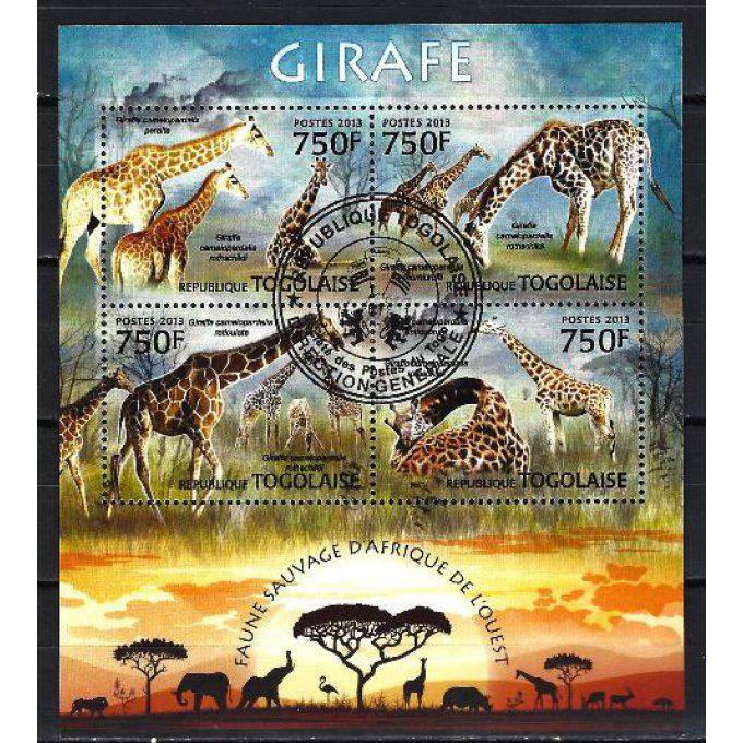 Togo 2013 (237) série complète de 4 timbres oblitérés