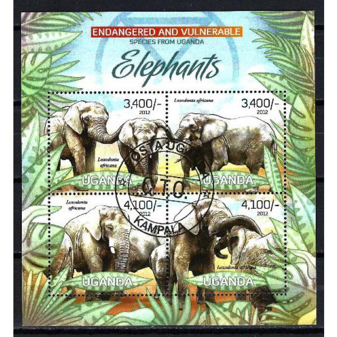 Ouganda 2012 (244) série complète de 4 timbres oblitérés
