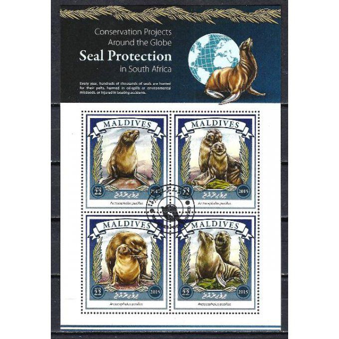 Maldives 2015 (250) série complète de 4 timbres oblitérés