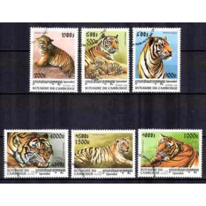 Cambodge 1998 (25) série complète de 6 timbres oblitérés