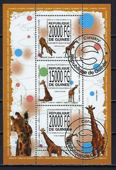 Guinée 2013 (261) série complète de 3 timbres oblitérés