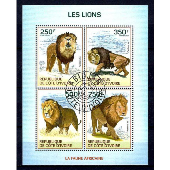 Côte d'Ivoire 2014 (281) série complète de 4 timbres oblitérés