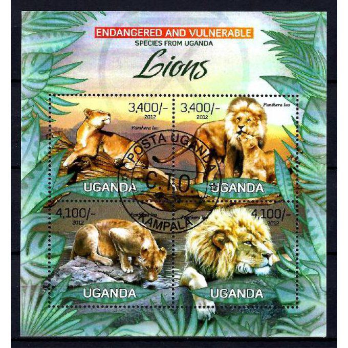 Ouganda 2012 (285) série complète de 4 timbres oblitérés