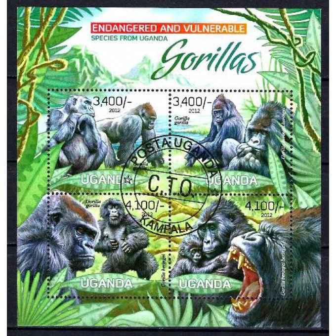 Ouganda 2012 (339) série complète de 4 timbres oblitérés
