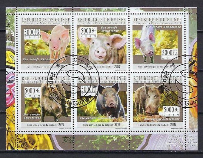 Guinée 2010 (356) série complète de 6 timbres oblitérés