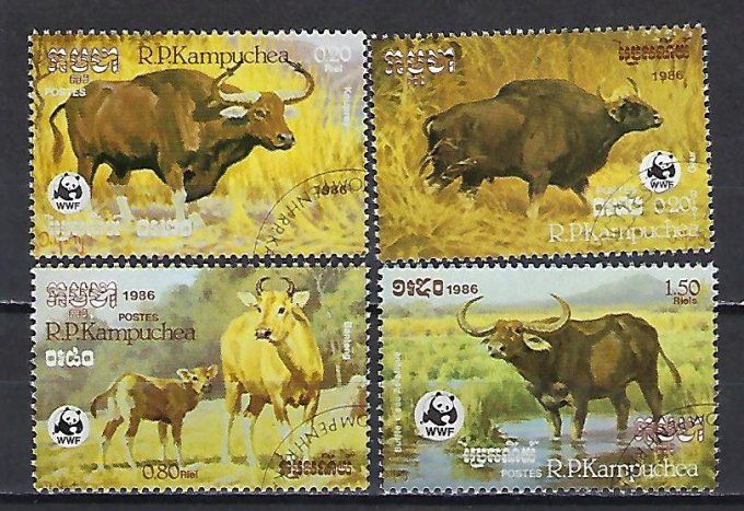 Kampuchea 1986 (35) série complète de 4 timbres oblitérés