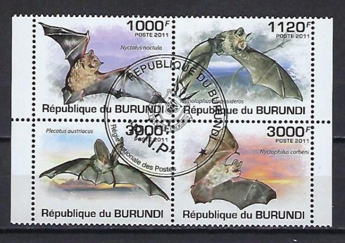 Burundi 2011 (365) série complète de 4 timbres oblitérés en feuillet