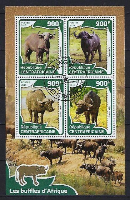 Centrafrique 2016 (370) série complète de 4 timbres oblitérés en feuillet 