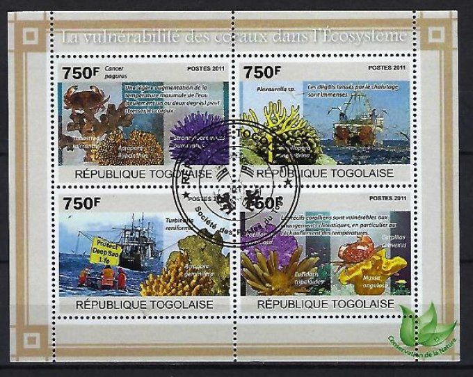 Togo 2011 (373) série complète de 4 timbres oblitérés