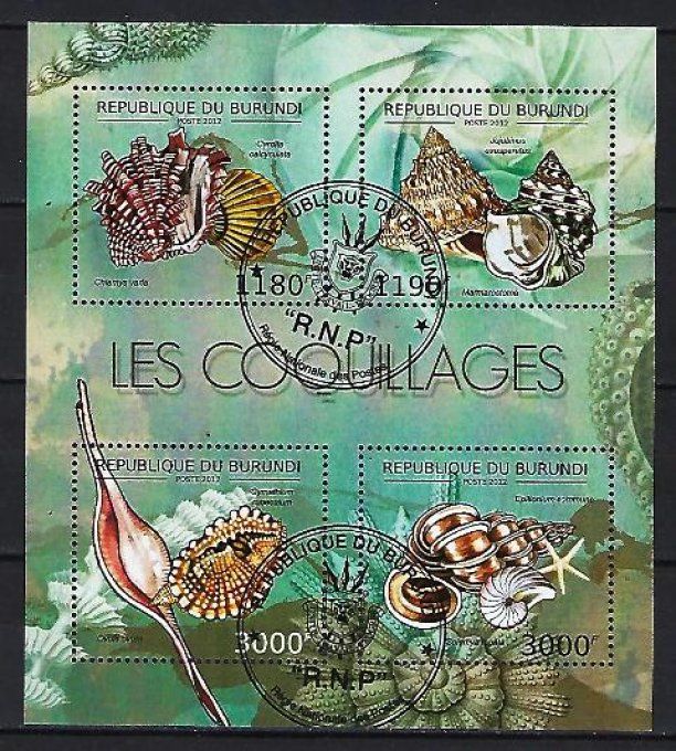 Burundi 2012 (399) série complète de 4 timbres oblitérés en feuillet