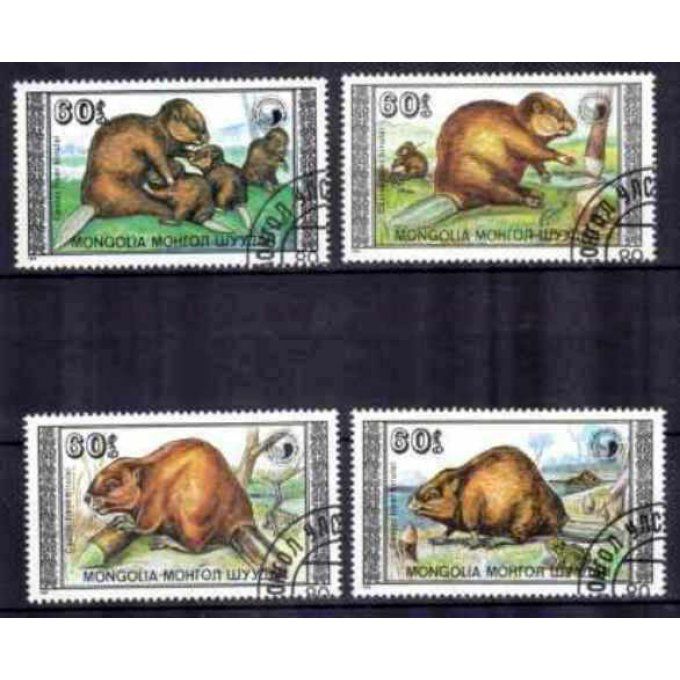 Mongolie 1989 (39) série complète de 4 timbres oblitérés