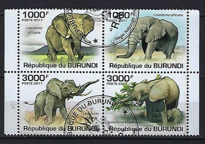 Burundi 2011 (400) série complète de 4 timbres oblitérés en feuillet