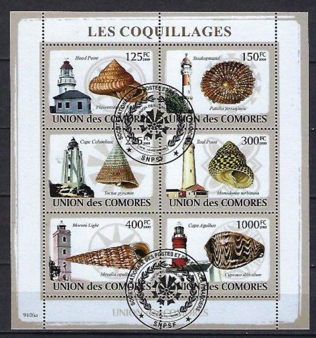 Comores 2009 (404) série complète de 6 timbres oblitérés