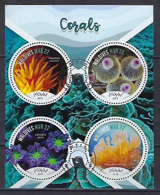 Maldives 2019 (412) série complète de 4 timbres oblitérés