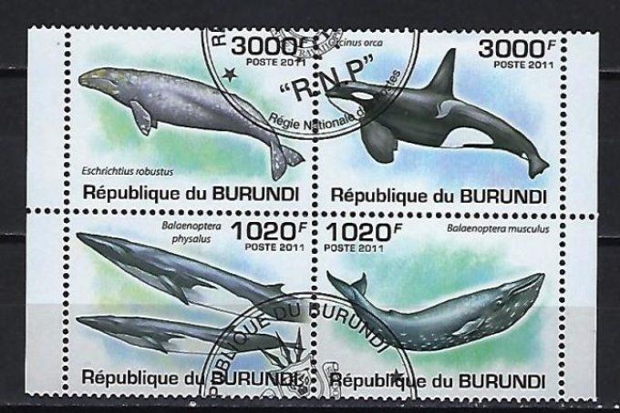 Burundi 2011 (422) série complète de 4 timbres oblitérés en feuillet