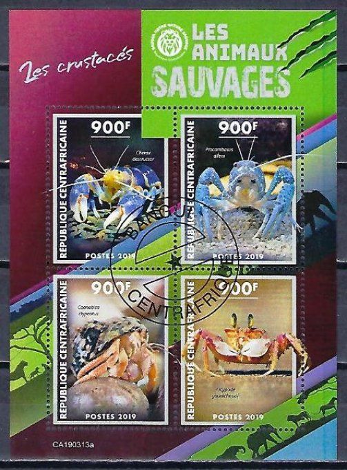 Centrafrique 2019 (445) série complète de 4 timbres oblitérés