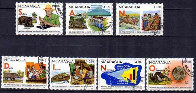 Nicaragua 1981 (50) série complète de 7 timbres oblitérés