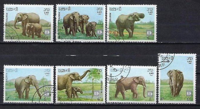 Laos 1987 (605) série complète de 7 timbres oblitérés