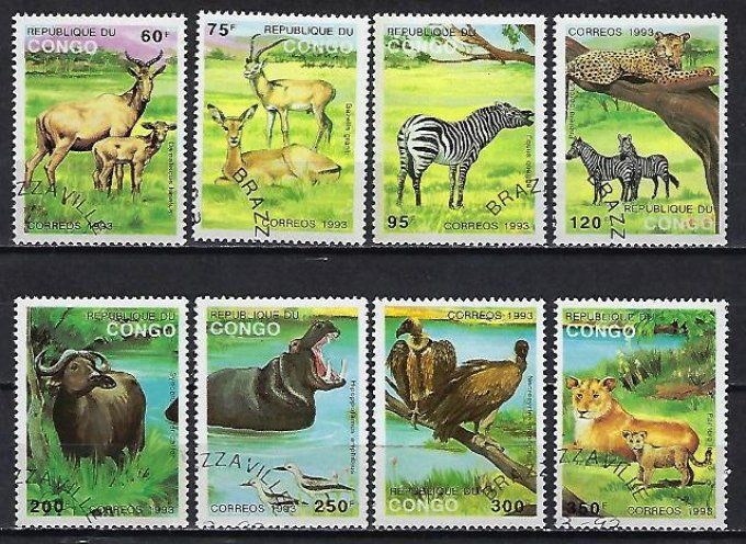 Congo 1993 (607) série complète de 8 timbres oblitérés