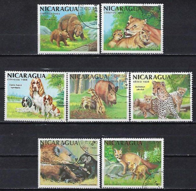 Nicaragua 1988 (609) série complète de 7 timbres oblitérés